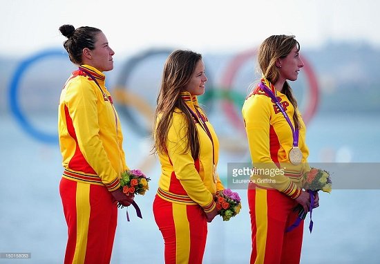 Podium olímpico con Sofía Toro, Ángela Pumariega y Támara Echegoyen en Londres 2012